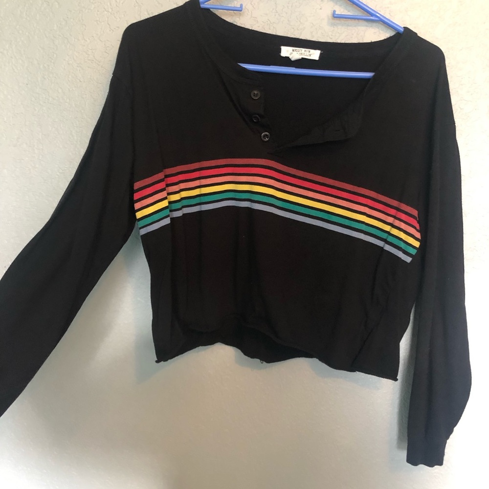 3/4 Button up crop top